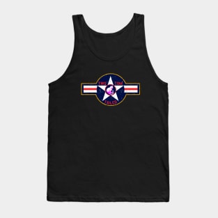 Two Tailed Tom - - Blue USAF - - Yellow Border - Grunge Style Tank Top